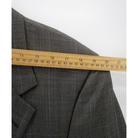 VINTAGE Burberrys Of London Sport Coat 42 Blazer Windowpane Plaid Wool* - Picture 7 of 15